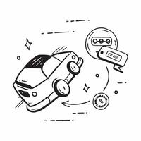 Electric car and fitness tracker concept as An electric car paired with a fitness tracker symbolizing the combination of sustainable transport and health monitoring ideal for isola Dynamics vector