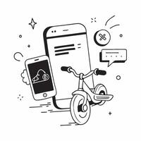 Electric motorcycle and fitness app concept as An electric motorcycle paired with a fitness app representing the combination of eco friendly transport and health oriented technolog Dynamics vector