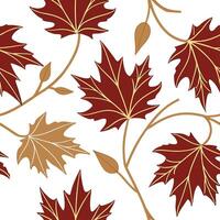 Elegant autumn seamless pattern with rich golden leaves and intricate details for a refined seasonal aesthetic concept as Refined autumn pattern with golden leaves and intricate de Dynamics vector