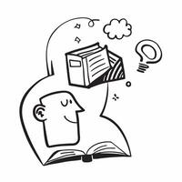 Employee reading book during break concept as An employees profile blended with a book reading scene symbolizing mental relaxation and escape during work breaks Perfect for corpor Dynamics vector