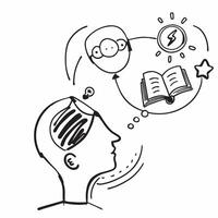 Employee with advanced training program concept as An employees profile blended with an advanced training program symbolizing the continuous learning and development of skills Ide Dynamics vector