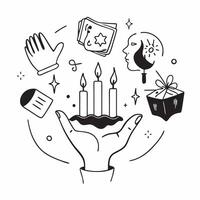 Employee with candlelight concept as An employees profile blended with candlelight imagery symbolizing relaxation and calmness in the workplace Perfect for wellness and corporate Dynamics vector