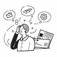 Employee with burnout symptoms concept as An employees profile blended with burnout symptoms symbolizing the impact of overwork and stress Ideal for business and HR ads in Photo Dynamics vector