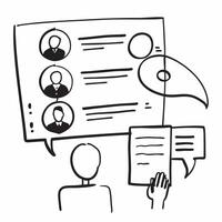 Employee with feedback session concept as An employees profile blended with a feedback session symbolizing communication and improvement in training Ideal for business training an Dynamics vector