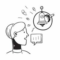 Employee with mindfulness bell concept as An employees profile blended with a mindfulness bell scene symbolizing mental clarity and relaxation in the workplace Perfect for wellnes Dynamics vector