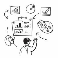 Employee with sales training concept as An employees profile blended with sales training activities symbolizing the development of sales skills and techniques Perfect for business Dynamics vector