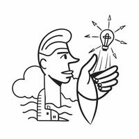 Engineer with wind turbines concept as An engineers profile blended with wind turbines symbolizing hope and innovation in renewable energy solutions to combat climate change Ideal Dynamics vector