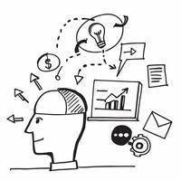 Entrepreneur double exposure with business plan concept as An entrepreneurs profile combined with a business plan symbolizing entrepreneurial responsibility and innovation Ideal f Dynamics vector