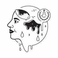 Environmentalist with melting ice caps concept as An environmentalists profile blended with melting ice caps symbolizing hope and action against climate change Ideal for environme Dynamics vector