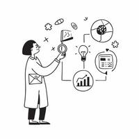 Environmental scientist with data analysis concept as An environmental scientists profile blended with data analysis imagery symbolizing hope and innovative solutions for sustainab Dynamics vector