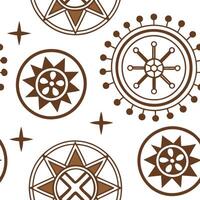 Ethiopian Geez seamless tile pattern with earthy tones and traditional motifs for cultural decor concept as Earthy toned Geez patterns arranged seamlessly for traditional Ethiopian Dynamics vector