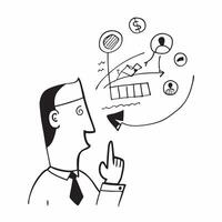 Executive with a business plan concept as An executives profile combined with a business plan symbolizing leadership and strategic direction during a company open house Ideal for Dynamics vector