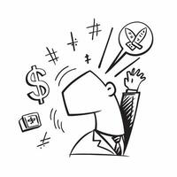 Executive with hostile takeover news concept as An executives profile blended with hostile takeover news symbolizing the shock and impact of an unexpected corporate takeover Ideal Dynamics vector