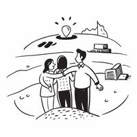 Family reuniting at a beach concept as A family reuniting blended with a beach scene symbolizing the warmth and joy of family gatherings at the beach Ideal for travel and family a Dynamics vector