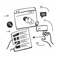 FAQ page with resource links concept as An FAQ page blended with resource links symbolizing comprehensive information and easy access to additional help Perfect for website and te Dynamics vector