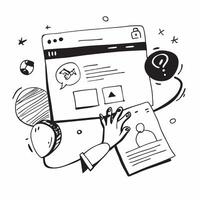 FAQ page with social media integration concept as An FAQ page blended with social media icons symbolizing modern connectivity and outreach in providing answers Perfect for website Dynamics vector