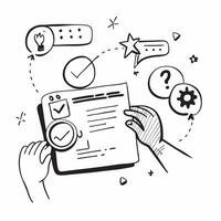 FAQ with feedback option concept as An FAQ page blended with feedback options symbolizing continuous improvement and user satisfaction Perfect for website and tech ads in Photo S Dynamics vector