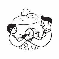 Father with kids at a farm concept as A fathers profile combined with kids at a farm representing hands on and nurturing parenting Perfect for agriculture and family ads in Photo Dynamics vector