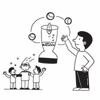 Father with kids at a science museum concept as A fathers profile blended with kids at a science museum symbolizing educational and engaging parenting Ideal for education and fami Dynamics vector