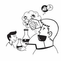 Father with kids doing science experiments concept as A fathers profile blended with kids doing science experiments symbolizing educational and fun parenting Ideal for education a Dynamics vector