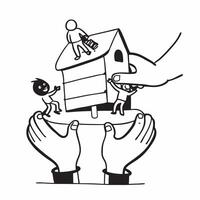 Father with kids building a treehouse concept as A fathers profile blended with kids building a treehouse symbolizing hands on and creative parenting Ideal for DIY and family ads Dynamics vector
