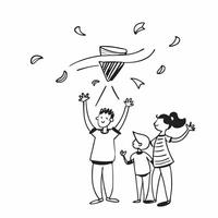 Father with kids flying kites concept as A fathers profile blended with kids flying kites symbolizing playful and joyful parenting Ideal for outdoor and family ads in Photo Stock Dynamics vector