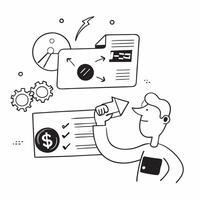 Financial advisor with AI investment concept as A financial advisors profile blended with AI investment tools representing AIs role in financial planning and investment strategies Dynamics vector