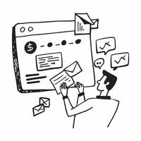 Financial advisor with email updates concept as A financial advisors profile blended with email updates symbolizing communication and financial planning through emails Ideal for b Dynamics vector