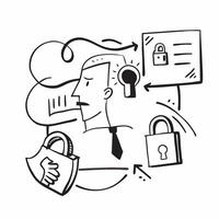 Financial advisor with lock imagery concept as A financial advisors profile blended with lock imagery symbolizing secure financial planning and savings Ideal for finance and consu Dynamics vector