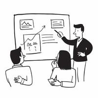Financial expert presenting stock valuation techniques to students concept as A financial expert in a classroom presenting stock valuation techniques to students using a whiteboard Dynamics vector