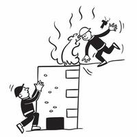 Firefighter rescuing someone from a burning building concept as A brave firefighter rescues someone from a burning building highlighting courage and heroism Perfect for emergency Dynamics vector