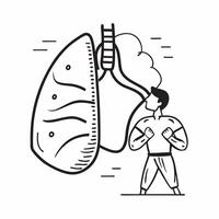 Fitness trainer with healthy lungs graphic concept as A fitness trainers profile blended with a healthy lungs graphic symbolizing the fitness benefits of not smoking Perfect for h Dynamics vector