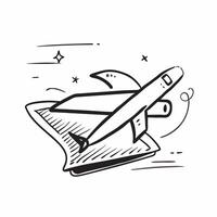 Flat design as Airplane icon with copy space on a white background concept as A icon image of an airplane icon with generous copy space on a white background ideal for travel and Dynamics vector