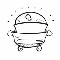 Flat design as Baby carriage icon with copy space on a white background concept as A icon image of a baby carriage icon with generous copy space on a white background ideal for b Dynamics Set 3 vector
