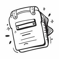 Flat design as Backpack icon with copy space on a white background concept as A icon image of a backpack icon with generous copy space on a white background ideal for travel and Dynamics vector