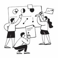 Flat design as Business development team collaborating on growth strategies concept as A icon illustration of a business development team collaborating on growth strategies using Dynamics vector