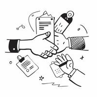 Flat design as Business partners shaking hands after a successful meeting concept as A icon illustration of business partners shaking hands after a successful meeting utilizing a Dynamics vector