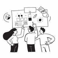 Flat design as Business team evaluating risks in a strategic planning meeting concept as A icon illustration of a business team evaluating risks in a strategic planning meeting u Dynamics vector