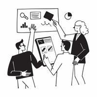 Flat design as Colleagues reviewing project timelines in a team meeting concept as A icon illustration of colleagues reviewing project timelines in a team meeting featuring a 3 c Dynamics vector