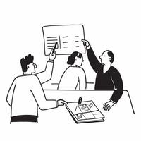 Flat design as Colleagues discussing business strategy in a conference room concept as A icon illustration of colleagues discussing business strategy in a conference room utilizi Dynamics vector