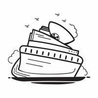 Flat design as Cruise ship icon with copy space on a blue background concept as A icon image of a cruise ship icon with ample copy space on a blue background perfect for travel a Dynamics vector