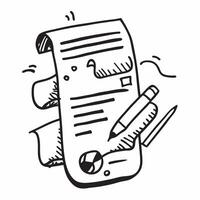 Flat design as Doodle line icon of a document concept as A doodle line icon of a document symbolizing paperwork business contracts and professional documentation perfect for legal Dynamics vector