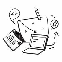 Flat design as Doodle line icon of a laptop concept as A doodle line icon of a laptop symbolizing technology work and business tools perfect for business and tech themed visuals i Dynamics vector