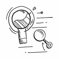 Flat design as Doodle line icon of a magnifying glass concept as A doodle line icon of a magnifying glass symbolizing search focus and business research perfect for analysis and in Dynamics vector