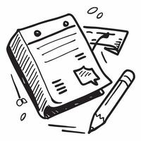 Flat design as Doodle line icon of a notebook concept as A doodle line icon of a notebook symbolizing note taking business planning and organization perfect for productivity and of Dynamics vector