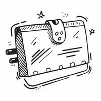 Flat design as Doodle line icon of a suitcase concept as A doodle line icon of a suitcase representing travel business trips and professional journeys ideal for business travel the Dynamics vector