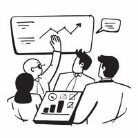 Flat design as Executives in a board meeting discussing financial reports concept as A icon illustration of executives in a board meeting discussing financial reports utilizing a Dynamics vector