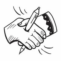 Flat design as Handshake icon with copy space on a blue background concept as A icon image of a handshake icon with generous copy space on a blue background ideal for business de Dynamics Set 2 vector