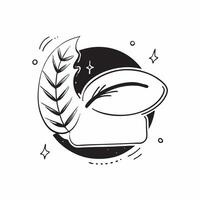 Flat design as Leaf icon with copy space on a white background concept as A icon image of a leaf icon with generous copy space on a white background ideal for natural health and Dynamics vector