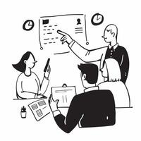 Flat design as Manager conducting a team meeting with visual aids concept as A icon illustration of a manager conducting a team meeting with visual aids featuring a 3 color schem Dynamics vector